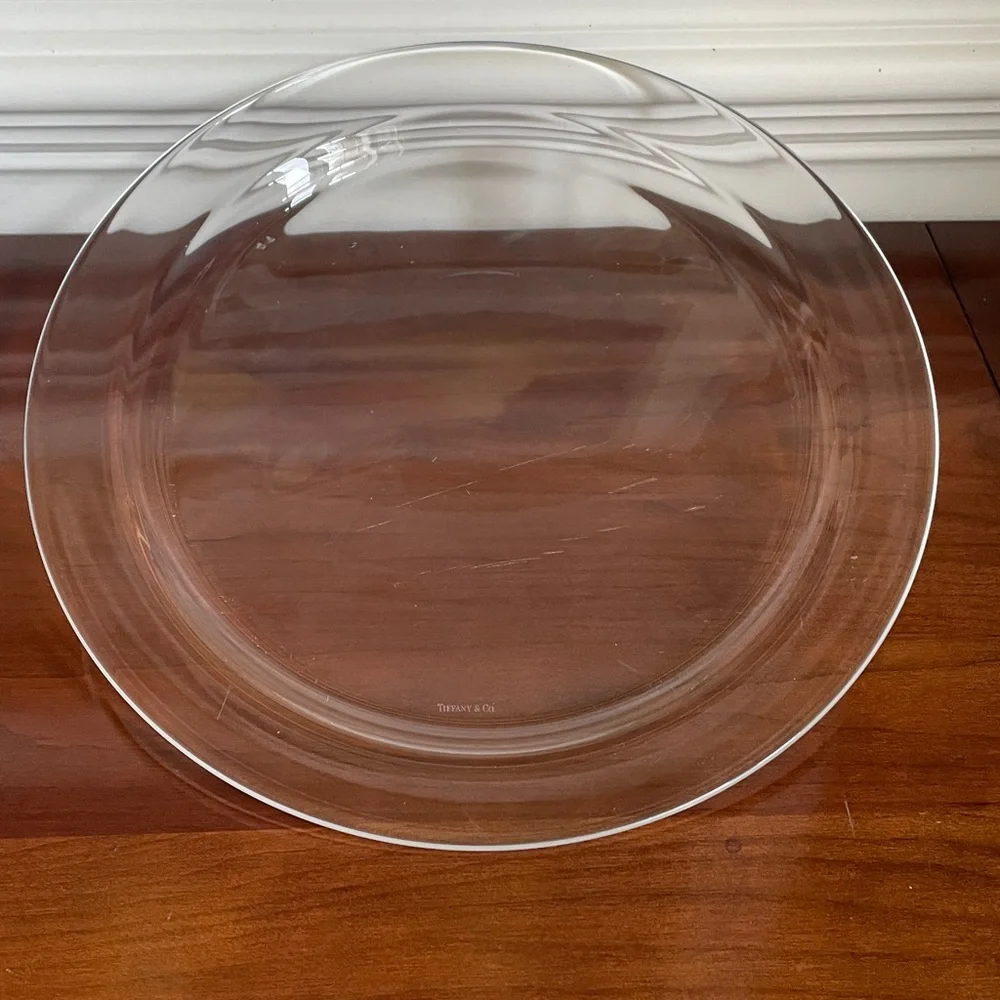 Tiffany & Co. Clear Round Serving Platter, 12.5” Diameter